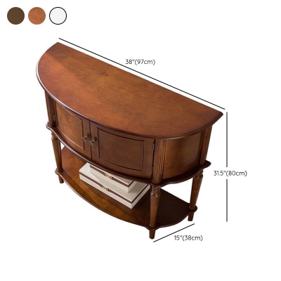 Mid-Century Modern Holz-Beistelltisch Halbmond-Akzenttisch f&uuml;r den Flur
