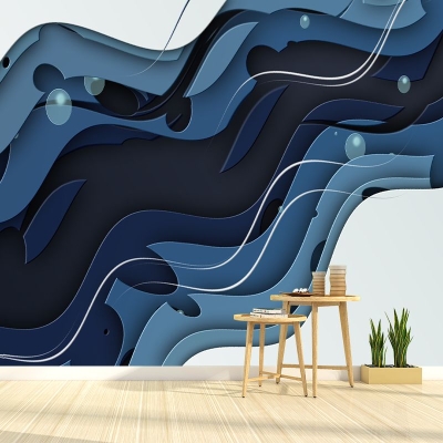 Illustrazione Carta da parati resistente alle macchie Modello astratto Decorazione murale del soggiorno