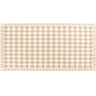 Tappeto minimalista con diamanti tribali Tappeto in poliestere beige Tappeto resistente alle macchie per camera da letto