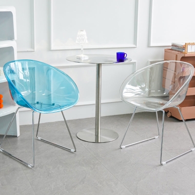 Sedie da pranzo in plastica con schienale basso in stile moderno per uso domestico