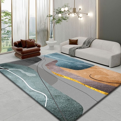 Tappeto moderno arancione, tappeto colorato, resistente alle macchie, per la decorazione domestica