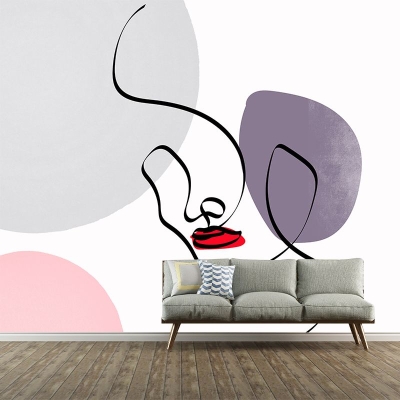 Carta da parati con illustrazione in stile moderno della linea Art Carta da parati per interni
