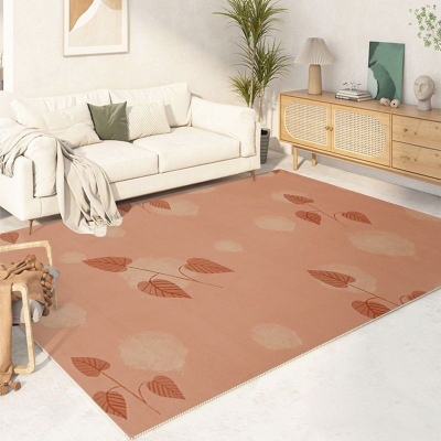 Tappeto moderno marrone scuro Tappeto lavabile in poliestere a blocchi di colore per la decorazione domestica