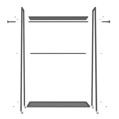 Garderobe im modernen Stil, Doppelregale, freistehende Haken-Design-Garderobe