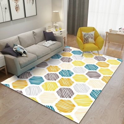 Tappeto con motivo geometrico alla moda Tappeto in poliestere Tappeto con supporto antiscivolo per soggiorno