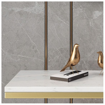Glam-Akzenttisch mit Antik-Finish, Konsolen-Sofatisch aus Marmor