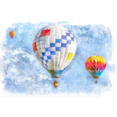 Illustrator Hot Air Balloon Pattern Adesivo murale Antivegetativa per la decorazione della parete