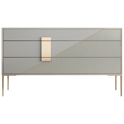 Glam horizontale Aufbewahrungstruhe mit Soft-Close-Schubladen, Holz-Doppeltruhe