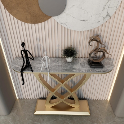 Zeitgen&ouml;ssischer Konsolentisch, Antik-Finish, Konsolen-Sofatisch aus Stein