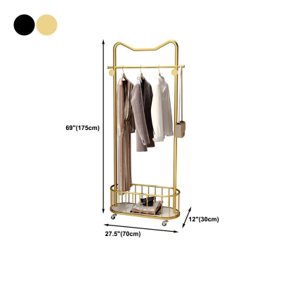 Designer-Garderobe aus Metall, wundersch&ouml;ne schlichte Garderobe mit Rollen, Kleiderb&uuml;gel