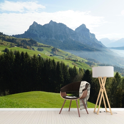 Carta da parati con paesaggi fotografici Carta da parati decorativa con montagna resistente all'umidit&agrave;