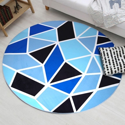 Tappeto con motivi geometrici Tappeto circolare resistente alle macchie per la decorazione domestica