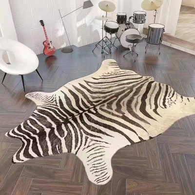 Tappeto moderno per animali, in finta pelle bovina, antiscivolo, per interni, per soggiorno e camera da letto