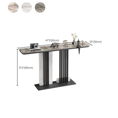 Tavolino consolle rettangolare Glam in stile consolle con finitura anticata in pietra