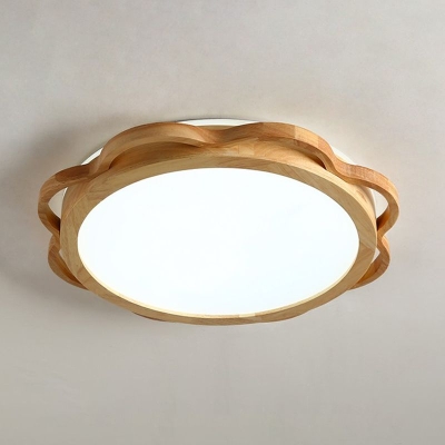 Plafoniera moderna in legno a LED a forma geometrica da incasso con paralume in acrilico per camera da letto