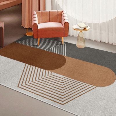 Tappeto moderno arancione Tappeto geometrico in poliestere Tappeto antimacchia per salotto
