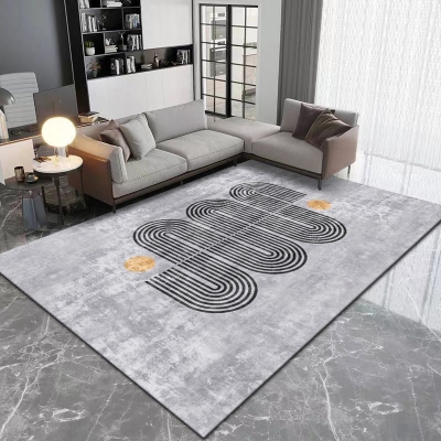 Tappeto moderno arancione Tappeto in poliestere resistente alle macchie per salotto