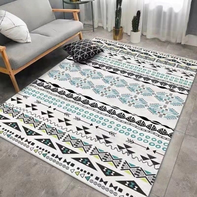 Tappeto tradizionale beige Tappeto grafico in poliestere Tappeto antimacchia per soggiorno