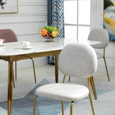 Sedia da pranzo moderna imbottita con schienale aperto senza braccioli per sala da pranzo