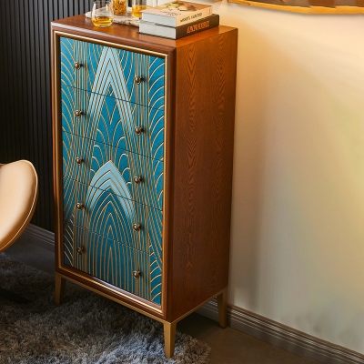 Dessous-Kommode mit Holzplatte und Beinen, Kommode mit Schubladen f&uuml;r das Schlafzimmer