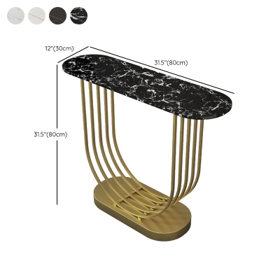Consolle ovale in pietra a 1 ripiano 11,81" W Tavolo in stile per ingresso