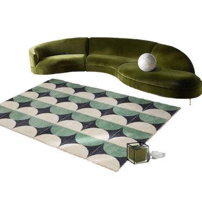 Tappeto moderno verde Tappeto circolare in poliestere Tappeto lavabile per salotto