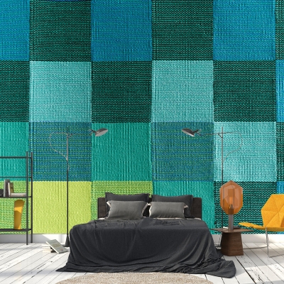 Illustrazione murale resistente alle macchie Carta da parati geometrica moderna per la camera da letto