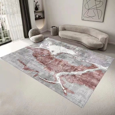 Tappeto moderno grigio Tappeto grafico in poliestere Tappeto con supporto antiscivolo per salotto