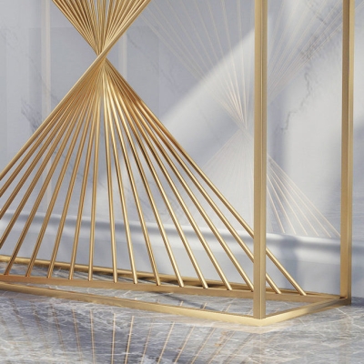 Glam-Konsolen-Akzenttisch, rechteckiger Konsolentisch mit Antik-Finish aus Marmor