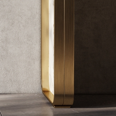 Glamour&ouml;ser goldener Konsolen-Akzenttisch, Stein-Konsolen-Sofatisch f&uuml;r den Flur