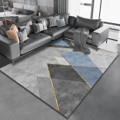Tappeto moderno grigio chiaro Tappeto con motivo in poliestere Tappeto con supporto antiscivolo per salotto