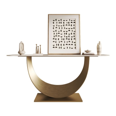 Glam-Konsolentisch, Antik-Finish, Sofa-Konsolentisch aus Stein