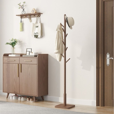 Zeitgen&ouml;ssischer Flurst&auml;nder aus Holz mit Haken, Regal inklusive freistehender Garderobe