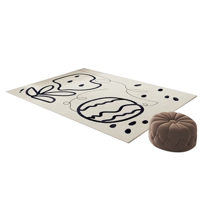 Tappeto casual beige Tappeto in linea di poliestere Tappeto resistente alle macchie per la decorazione domestica