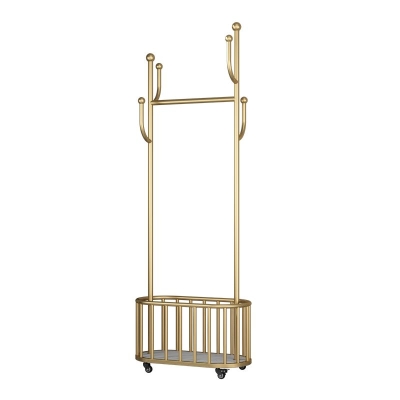 Wundersch&ouml;ne schlichte Garderobe, Kleiderhaken, Aufbewahrungskorb, Metallgarderobe mit Rollen