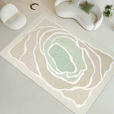 Tappeto moderno verde Tappeto geometrico in poliestere Tappeto lavabile Tappeto per salotto