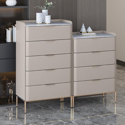 Glam 16"breite vertikale Aufbewahrungstruhe, Schlafzimmerkommode aus Stein mit Schubladen