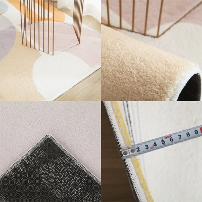 Tappeto Tribal Diamond con tonalit&agrave; novit&agrave; Tappeto in poliestere beige resistente alle macchie per camera da letto
