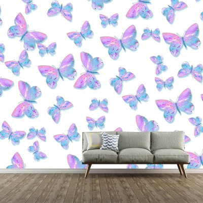 Carta da parati murale ecologica con illustrazione di farfalle Carta da parati per camera da letto