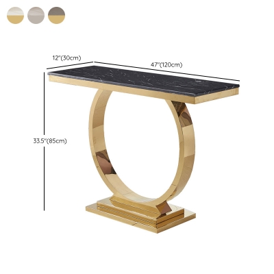 Consolle in marmo da 16" W Tavolo con accenti glamour resistente alle macchie per ingresso