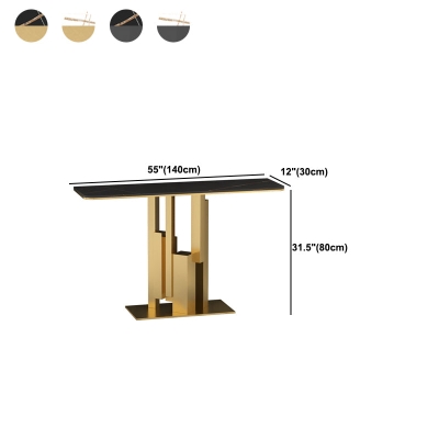 Glamour&ouml;ser rechteckiger Konsolentisch aus Stein &ndash; 11,81" B x 31,50" H Konsolentisch