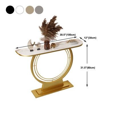 11,8" breiter Konsolentisch aus Stein, Kratztisch mit goldfarbenem Ironcraft-Rahmen