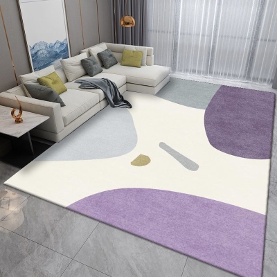 Tappeto moderno rosa Tappeto lavabile in poliestere di colore irregolare per soggiorno