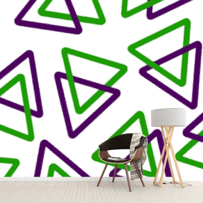 Papier peint d&eacute;coratif en forme de Triangle, d&eacute;coration murale pour la maison
