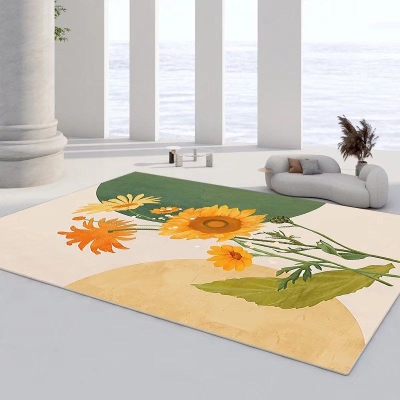 Tappeto in poliestere con stampa di fiori creativi Tappeto per interni adatto agli animali domestici per soggiorno