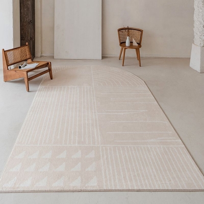 Tappeto Moderno Grigio Linea Poliestere Tappeto Zona Lavabile Tappeto per Soggiorno