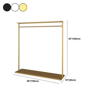 Einfache Garderobe in reiner Farbe, freistehend, metallisch, mit Regalen