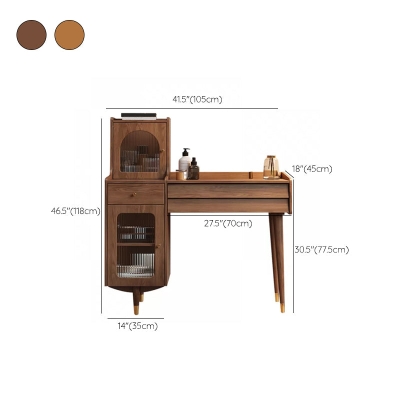 Tavolo da trucco scandinavo in legno massello con cassetti per camera da letto