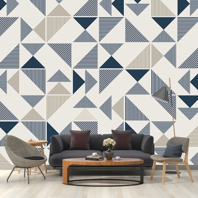 Carta da parati con illustrazione resistente alle macchie Carta da parati geometrica contemporanea