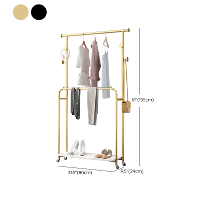 Glam-Eingangsset, 2 Kleiderstangen, unteres Regal und Haken f&uuml;r Kleiderb&uuml;gel